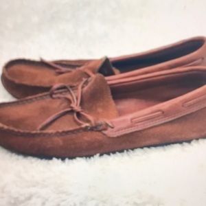 Brown dexter suede loafers
